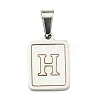 304 Stainless Steel Pave Natural White Shell Pendants STAS-S130-03P-H-1