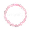 Natural Rose Quartz Bead Stretch Bracelets BJEW-K213-01-3