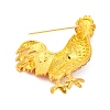 Zinc Alloy Crystal Rhinestone Enamel Brooch JEWB-U010-02G-02-2