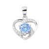 Pure Silver Cubic Zirconia Heart Charms STER-S008-02B-P-1