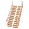 2Pcs 2 Styles Wooden Ladder Miniature Ornaments AJEW-DC0003-52-1