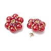 Glass Seed Beads Flower Stud Earrings EJEW-MZ00349-5