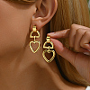 Chic Brass Heart Dangle Stud Earrings CF6186-1