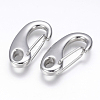 Tarnish Resistant 304 Stainless Steel Push Gate Snap Keychain Clasp Findings STAS-G143-11B-1