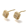 Rack Plating Brass Micro Pave Clear Cubic Zirconia Stud Earrings EJEW-U011-02G-1