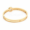 Crystal Rhinestone Flat Round Bangle with Roman Numeral BJEW-N017-007LG-2