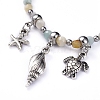 Natural Flower Amazonite Stretch Bracelets BJEW-JB05108-01-2