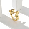 Brass Micro Pave Clear Cubic Zirconia Cuff Finger Rings for Women RJEW-B112-07G-1