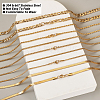 5Pcs 5 Style 304 & 667 Stainless Steel Snake & Figaro & Box & Herringbone Chain Necklaces Set NJEW-TA0001-13-14