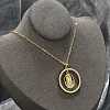 Brass Micro Pave Clear Cubic Zirconia Ring Pendant Necklaces NJEW-P322-A03-G-3