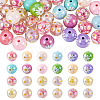 30Pcs 2 Styles Printed Transparent & Opaque Acrylic Beads MACR-TA0003-01-1