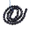 Synthetic Blue Goldstone Beads Strands G-S149-11-10mm-2