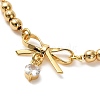 Brass Micro Pave Cubic Zirconia Charm Bracelets BJEW-P342-08G-2