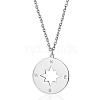 Fashionable Stainless Steel Compass Pendant Necklaces for Women's Daily Wear YQ3893-1-1