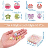 200Pcs 4 Style 1-Hole Transparent Acrylic Buttons TACR-PJ0001-04-3