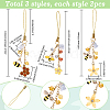 6Pcs 3 Styles Bees Alloy Enamel & Glass Mobile Straps HJEW-SC0001-94-2