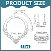 1 Bag Rhombus & Square Crystal Rhinestone Stud Earrings & Chain Necklaces & Bracelets SJEW-UN0001-26-3