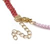 Braided Waxed Polyester Rectangle Link Chain Bracelets BJEW-JB10001-4