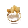 Natural Topaz Jade Finger Rings for Women RJEW-TA00202-04-4