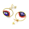 Evil Eye Handmade Glass Seed Beads Dangle Stud Earrings EJEW-MZ00371-6