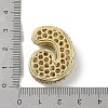 Rack Plating Brass Micro Pave Clear Cubic Zirconia Pendants ZIRC-U002-G-G-3