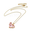 Pink Cubic Zirconia Pendant Necklace NJEW-H161-01A-1
