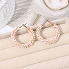 Bohemian Style Iron Glass Seed Beaded Hoop Earrings FS-WG64163-06-1