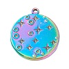 Vacuum Plating 304 Stainless Steel Pendant Rhinestone Cabochons STAS-P288-14M-1