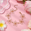 Brass Flower Links Bracelets for Women BJEW-JB10613-2