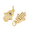 Brass Micro Pave Cubic Zirconia Charms CU-CBAB719-04G-D-2