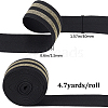 Gorgecraft 4.7 Yards Polyester Flat Elastic Striped Band OCOR-GF0003-30A-2