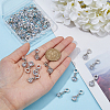 48Pcs 6 Styles Alloy Pave Clear Cubic Zirconia European Dangle Charms PALLOY-FI00002-3
