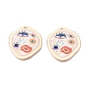 Printed Alloy Enamel Pendants ENAM-N071-11G-02-1