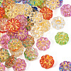 50Pcs Baking Paint and Golden Metal Enlaced Glass Beads DGLA-TA0001-55-2