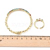 Oval Brass Micro Pave Cubic Zirconia Cuff Bangles & Rings Sets for Women SJEW-R002-06G-07-5