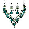 Alloy Rhinestone Pendant Necklaces & Stud Earring Sets for Women WGBFD89-02-3