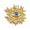 Evil Eye Alloy Rhinestone Brooches for Backpack Clothes JEWB-A030-01G-2