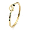 Cubic Zirconia Snake Hinged Bangle with Enamel BJEW-G673-03G-4