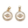 Brass Micro Pave Cubic Zirconia Charms KK-L222-019G-1