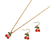 Alloy Enamel Pendant Necklaces & Dangle Earrings Sets for Women PW-WGBD6F2-03-1