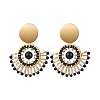 Boho Natural Black Onyx Ear Studs EJEW-MZ00239-1