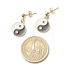 3 Pairs 3 Style Flat Round with Yin Yang Alloy Enamel Dangle Earrings & Stud & Leverback Earrings EJEW-JE04893-7