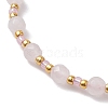 Adjustable Natural Rose Quartz & Glass Braided Bead Bracelet BJEW-JB10137-06-3