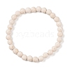 Natural Fossil Round Beaded Stretch Bracelets G-U005-01A-01-1