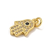 Rack Plating Brass Micro Pave Cubic Zirconia Pendants KK-C074-60G-02-2