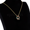 Golden Brass Micro Pave Cubic Zirconia Initial Pendants Necklaces NJEW-S069-JN002-Q-2