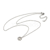 Alloy Micro Pave Clear Cubic Zirconia Pendant Necklaces NJEW-M222-01P-2