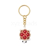 Handmade Glass Seed Beads & Red Jasper Turtle Pendant Keychain KEYC-MZ00024-01-1