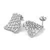 Non-Tarnish 304 Stainless Steel Rectangle Net Ear Studs for Women EJEW-P234-06P-2