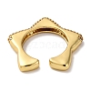 Rack Plating Star Brass Cubic Zirconia Open Cuff Rings for Women RJEW-S242-02G-C-3